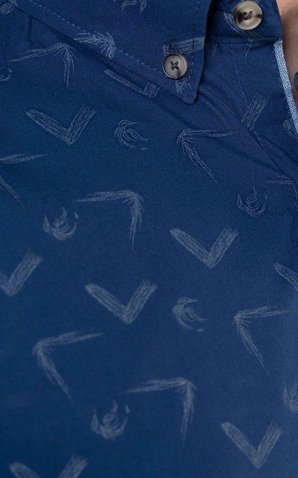 PRINTED CASUAL SHIRT NAVY